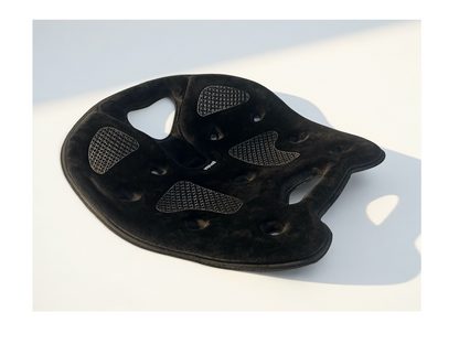 Black BackJoy SitSmart Core Lux posture corrector seat with a premium plush fabric coating to prevent back pain.
